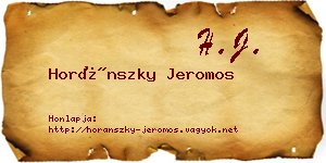 Horánszky Jeromos névjegykártya